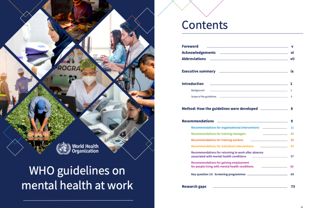 New WHO guidelines and policy brief on mental health at work published