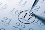 October 17 written on a calendar to remind you an important appo