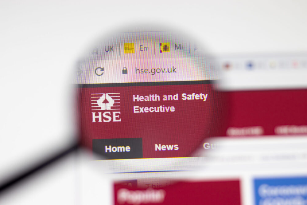 Los Angeles, USA - 1 February 2021: HSE Health and Safety Executive website page. Hse.gov.uk logo on display screen, Illustrative Editorial.