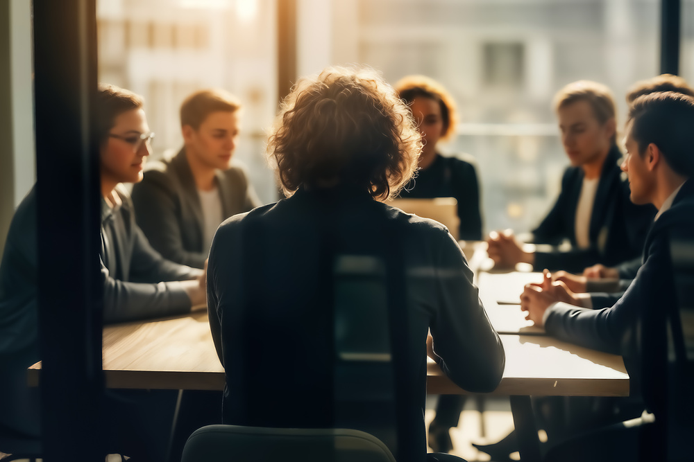 Legal professionals in discussion, illustrating the growing focus on mental health and wellbeing in the legal sector