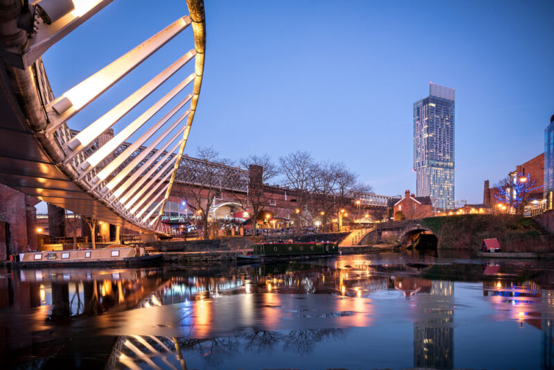 Skyline view of Central Manchester where the workplace wellbeing leaders lunch event is taking place