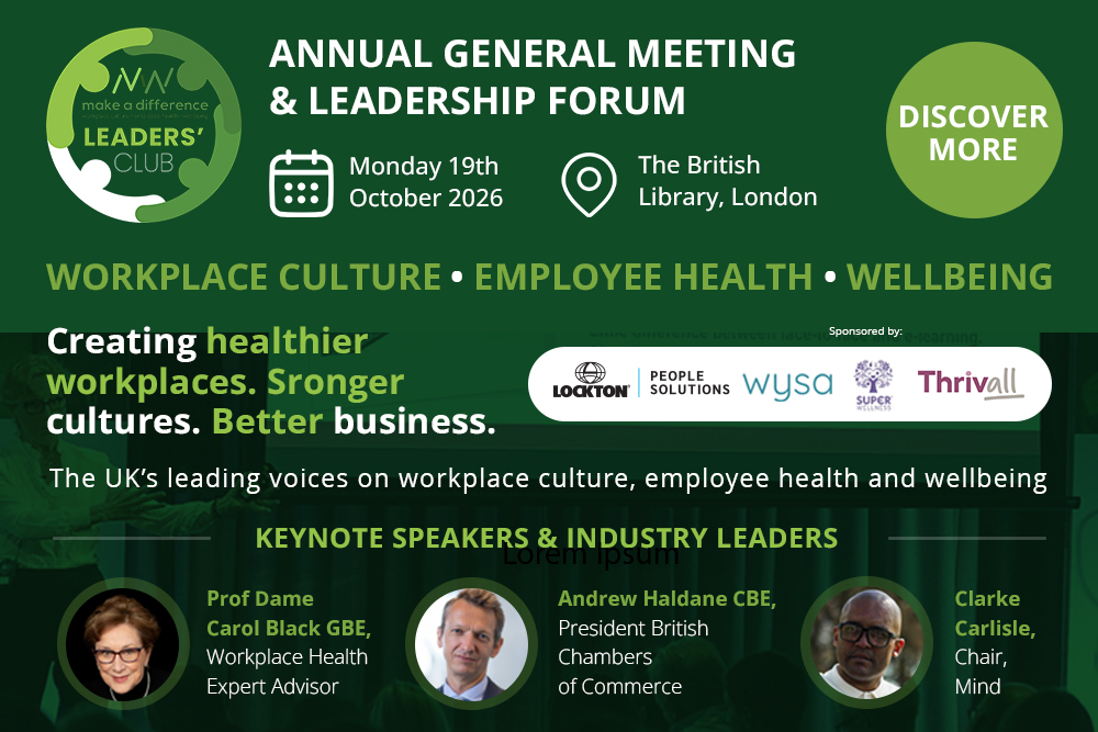 Banner promoting Make a Difference Leaders AGM & Leadership Forum