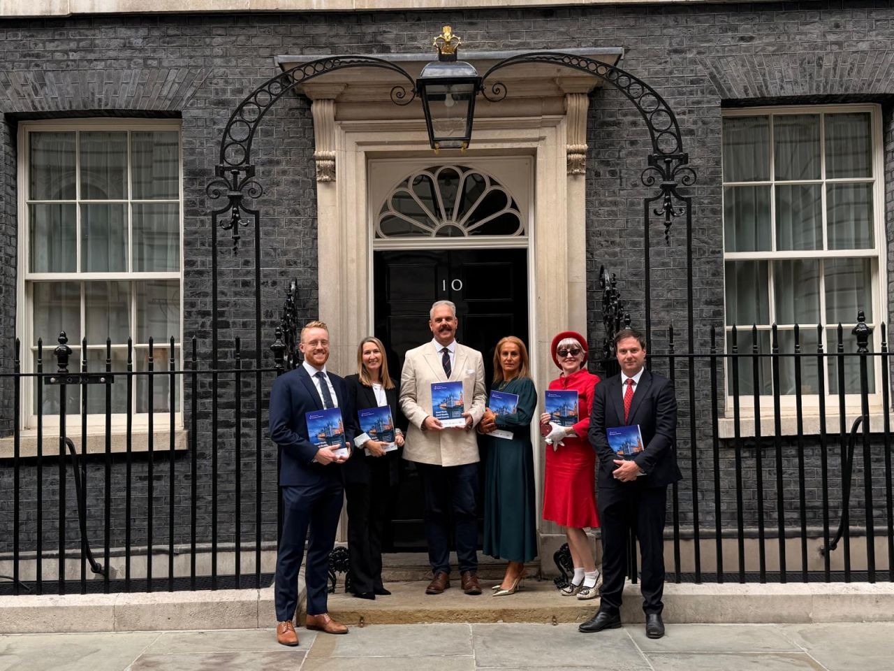 Members of the Policy Liaison Group for Workplace Wellbeing outside number 10 Downing Street
