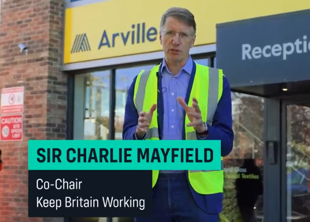 Sir Charlie Mayfield, Co-Chair of the Keep Britain Working Review launching the Review's latest update in a video posted on DWP's LinkedIn page