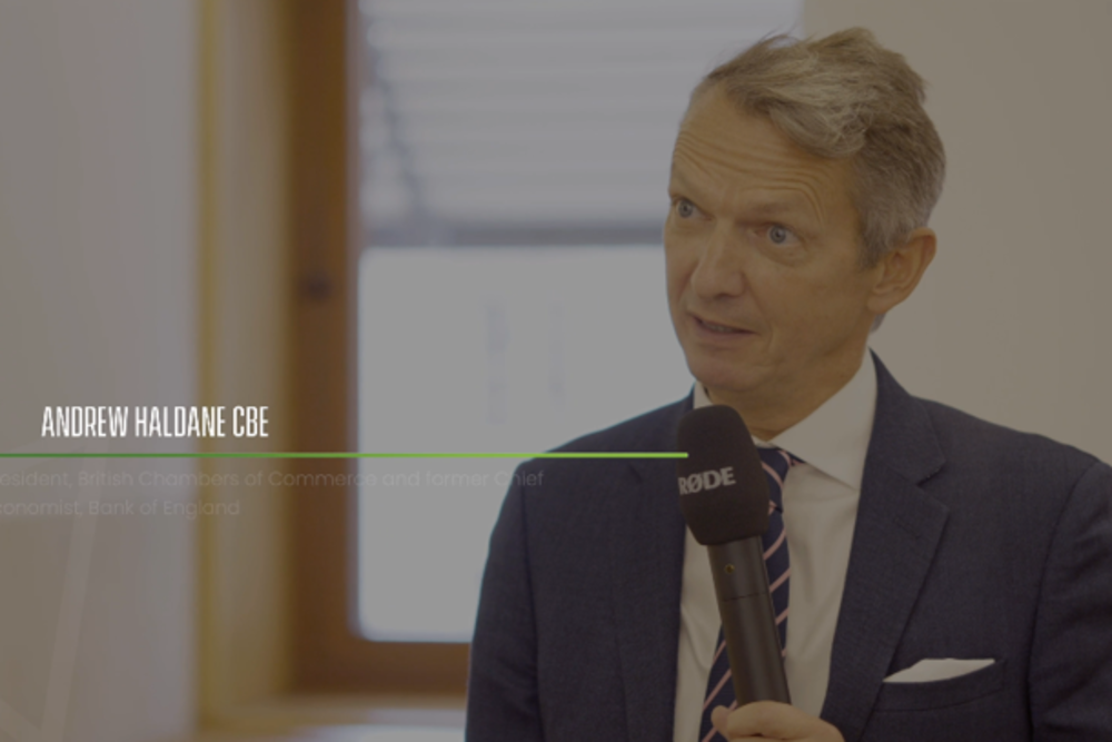 Andrew Haldane CBE being interviewed at the Make a Difference Leaders AGM and Leadership Forum