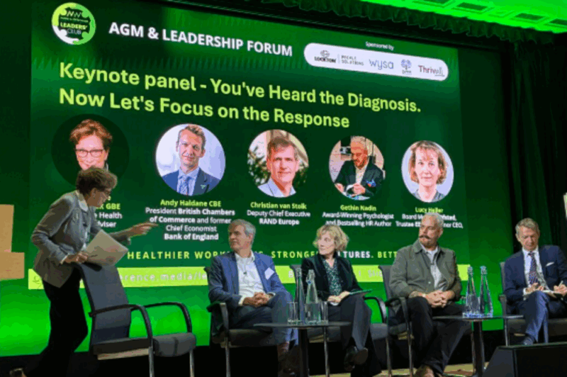 The keynote panel on stage at the Make a Difference Leaders AGM and Leadership Forum 2026